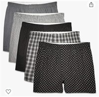 FRUIT OF THE LOOM MENS BOXERS SIZE LARGE 5 PACK