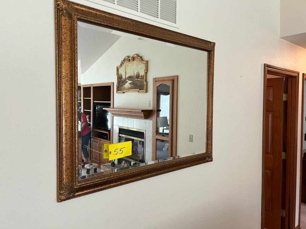 Ornate Framed Mirror Beveled Glass - 3'x4'