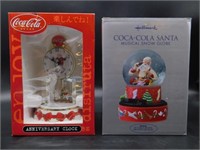 COCA-COLA ANNIVERSARY CLOCK AND MUSICAL SNOW GLOBE