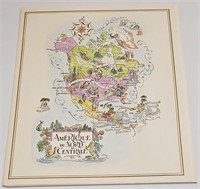 VINTAGE PAN AMERICAN PARIS PRINTS DINNER MAPS