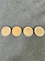 Lot of 4 Indian Head Cents 1800's