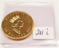 1992 Canadian One Ounce Gold Maple Leaf