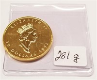 1992 Canadian One Ounce Gold Maple Leaf