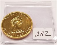 1986 Canadian One Ounce Gold Maple Leaf