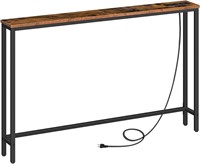 HOOBRO 47.2" Skinny Console Table with Power Outle