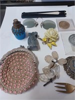 Lot to Include Hand Fan, Beaded Change Purse,