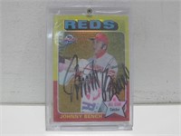 Signed Johnny Bench Baseball Card 9/25 No COA