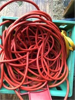 Green Crate of extension cords
