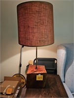 Unique wooden base lamp