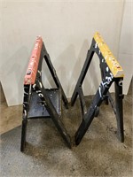 Folding plastic sawhorses. 30” tall