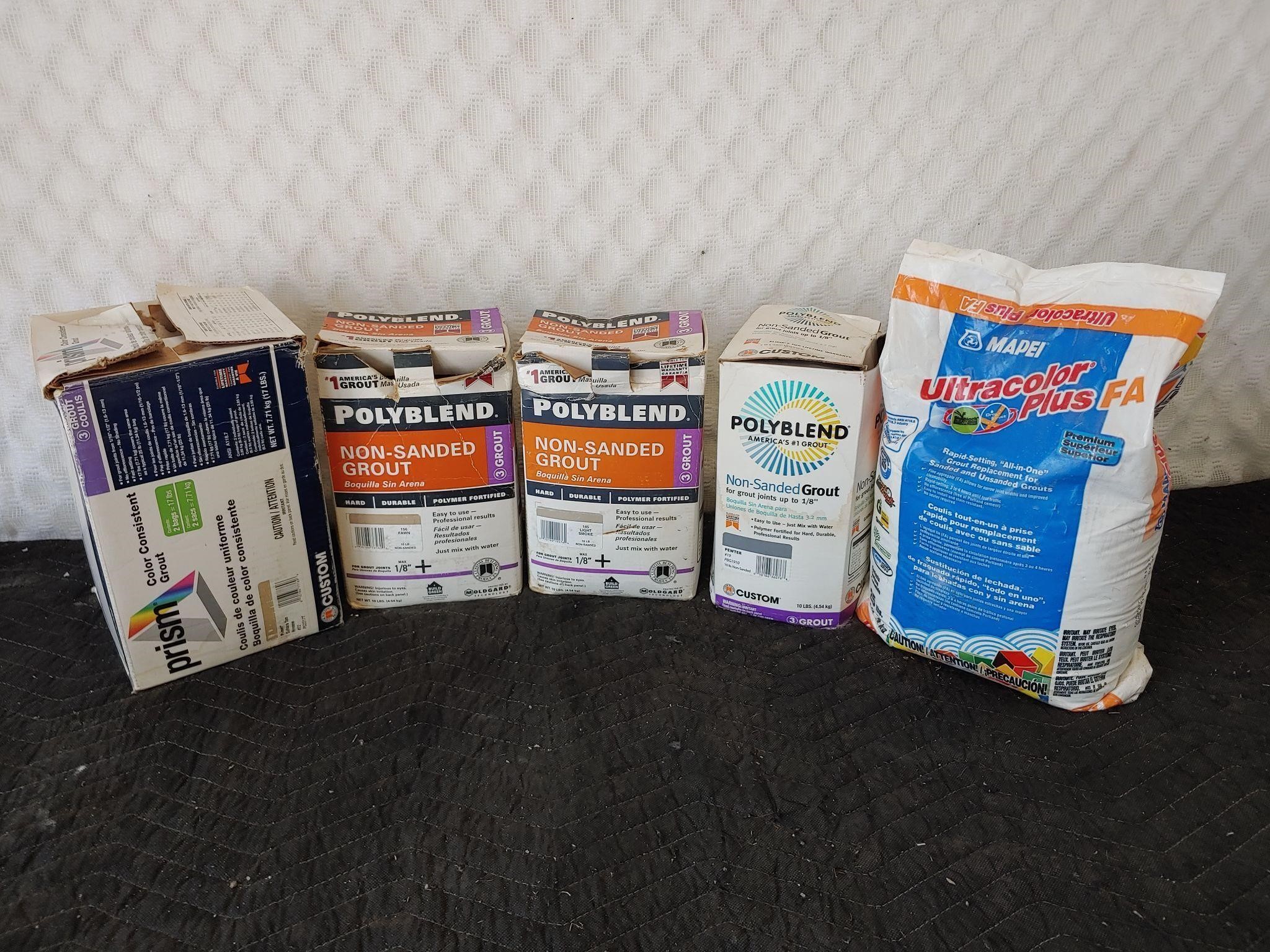 5 packages of Non-Sanded Grout
