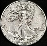 1942-S Walking Liberty Silver Half Dollar UNC