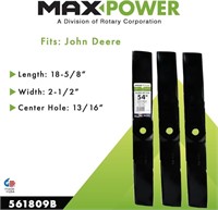 MaxPower 561809 3-Blade Set for 54 Inch Cut John