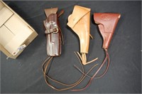 (3) Leather Firearm Holsters - Stamped US