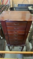 Tall seven drawer jewelry chest box, with two