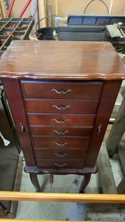 Tall seven drawer jewelry chest box, with two