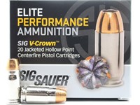 20rds Sig Sauer 357sig 125gr V-Crown JHP