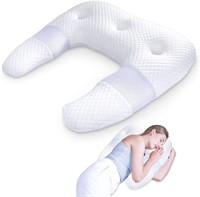 NEW $60 Side Sleeper Pillow Memory Foam-White