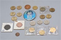 Susan B. Anthony, Nixon Button + 2 Lg.1-Cent Pcs.