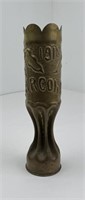 1918 Trench Art Shell Vase 75mm French Argonne