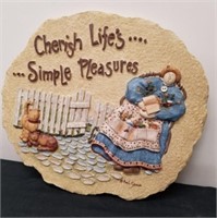 Cute little wall decor stepping stone signed 11 X