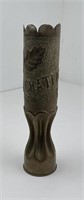 1918 Trench Art Shell Vase French Chateau Thierry