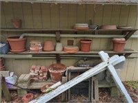 Items Located Behind Shed Planters Bricks