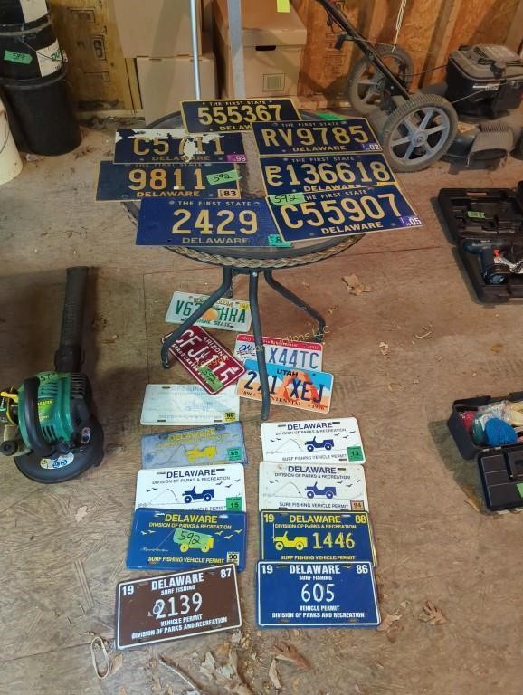 Vintage Delaware License Tags, Surf Tags Etc As