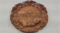 Hand carved wood wall 3d plate of Salsburg