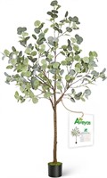 2 pack Aveyas 5ft Artificial Eucalyptus Tree Decor
