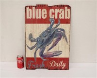 Wooden Blue Crab Sign ~ 16" x 23.5"