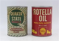 Vintage Quaker State & Shell 1 Quart Oil Cans