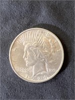 Peace 1924 90% Silver Dollar