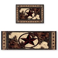 Kitchen Mat Set 2 Piece Kitchen Rugs, Retro Style