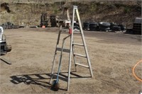 6' wood step ladder & 2 hand ice augers