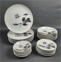Japanese Hayasi Kutani Handpainted Plates Bowls
