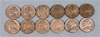 (12) Jefferson Nickels