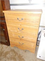 Oak 4 Drawer Chest of Drawers, 29"Wx16"Dx48"H