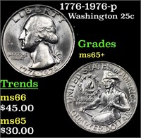 1776-1976-p Washington Quarter 25c Grades GEM+ Unc