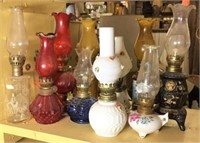 Collection of Miniature Oil Lamps of various