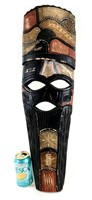 Masque en bois 27½" de haut x 8" de large