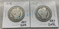 1914 and 1915 Key date half dollars