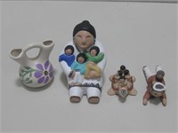 Four Native American Pottery Items See Info