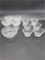 (11) Pressed Glass: 6- Prescut Fruit Cups,