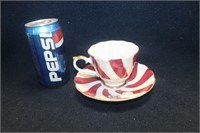 CHINA  RED & WHITE CUP & SAUCER