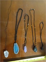 STONE, CRYSTAL NECKLACES SEE PHOTOS