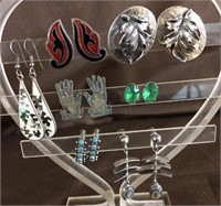 7 sets of sterling earrings