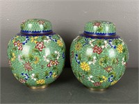 Vintage Cloisonné Asian Urns