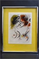 Marc Chagall Eglomise Lithograph on Glass Original