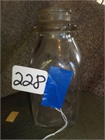 Vintage Glass Milk Bottle (6")